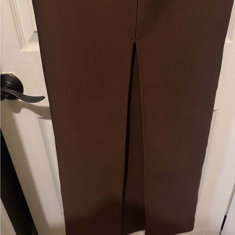 Chic Strapless Brown Dress - Picture 4 of 5